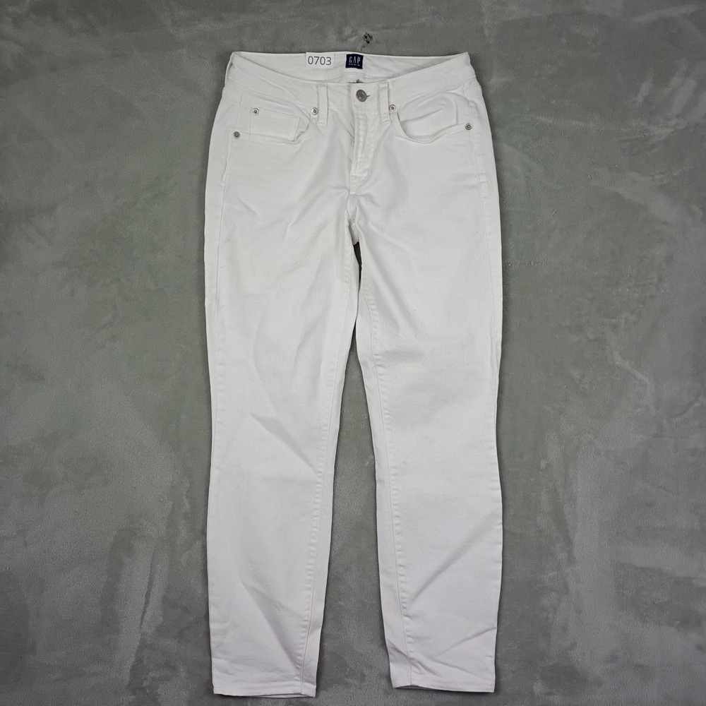 Gap Jeans Womens 26 White Curvy True Skinny Denim Pants Minimalist Classic